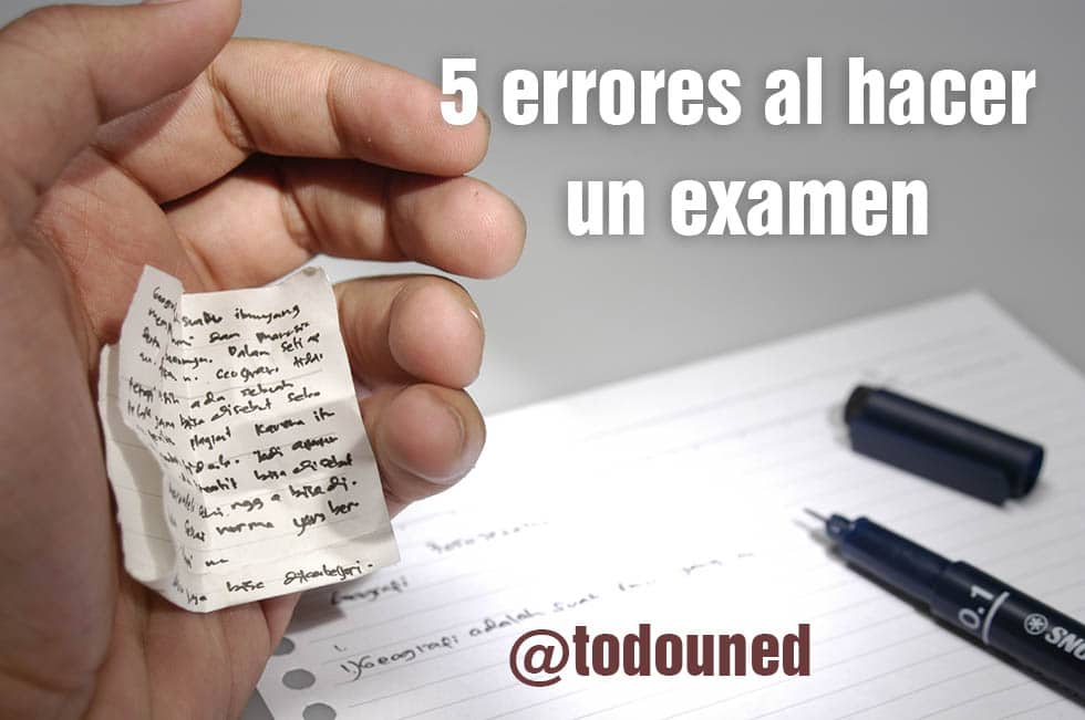 errores al hacer un examen